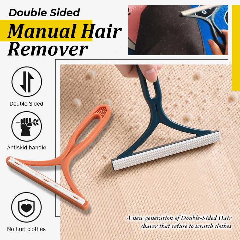 

Portable Lint Remover Clothes Fuzz Fabric Shaver Brush Fluff Removing Roller For Sweater Coat Double Sided Manual Hair Remover