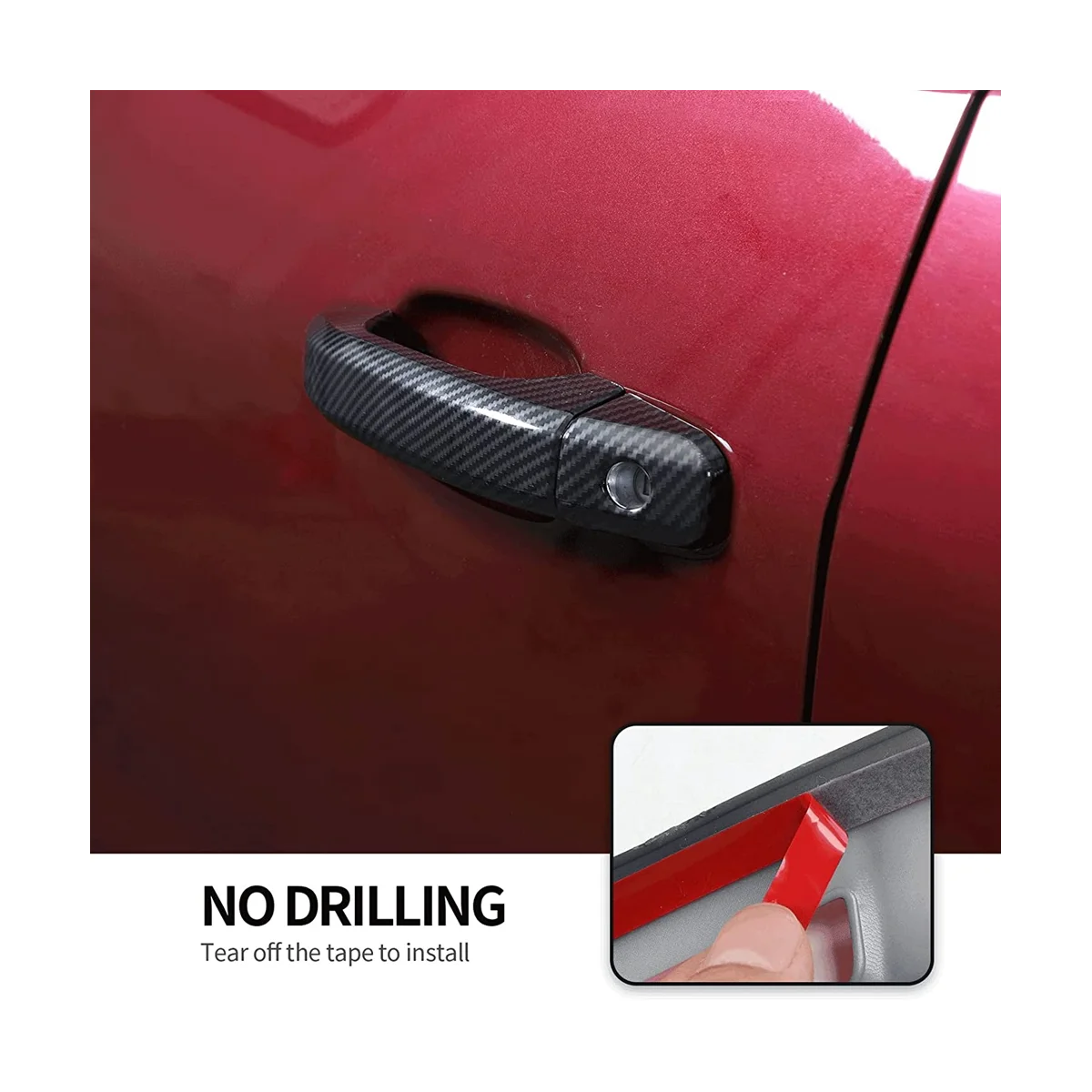 Наружные Чехлы для ручек двери внешние аксессуары отделки 2014-2020 АБС-углеродное