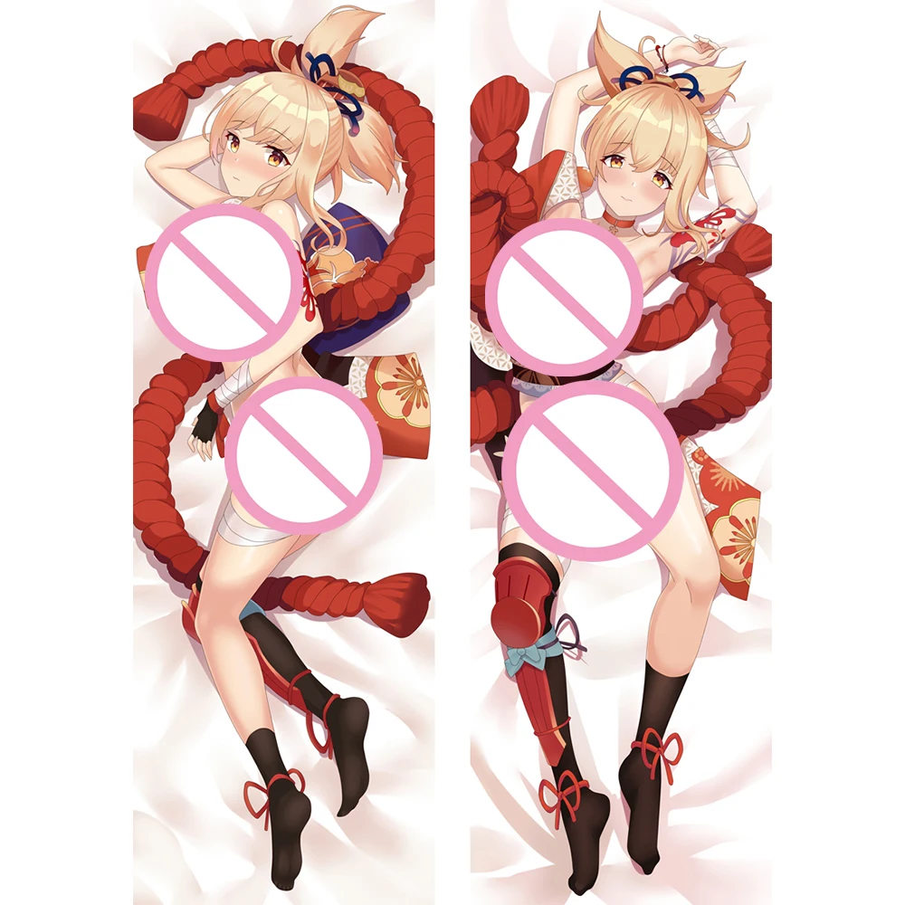 

Sexy Yoimiya Hugging Body Pillowcase Genshin Impact Cosplay Dakimakura Pillow Cover Double-Sided Peach Skin 2 Way Pillow Case