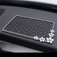 18x14cm pvc rhinestones car anti slip mat auto phone holder non slip sticky pad car dashboard anti slide mats adhesive pads