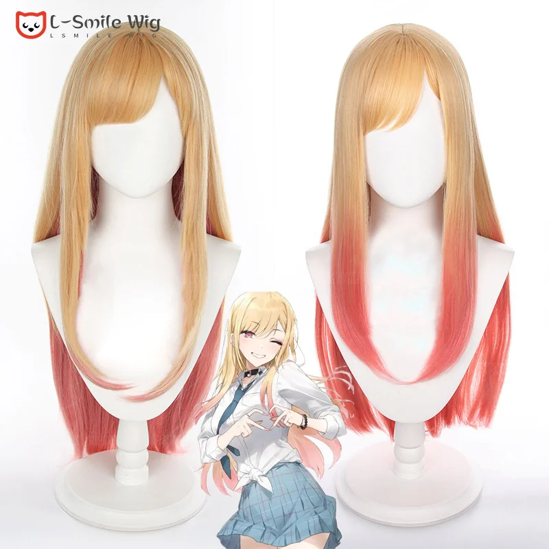 

Anime My Dress Up Darling Kitagawa Marin Cosplay Wig Marin Kitagawa 80cm Long Gradient Hair Heat Resistant Party Wigs + Wig Cap
