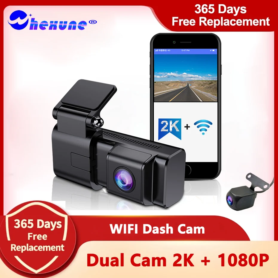 

2K WIFI APP Car DVR Dual Lens DashCam Front And 1080P Rear Camera Support Night Vision 24H Parking Loop Recording Video Recorder