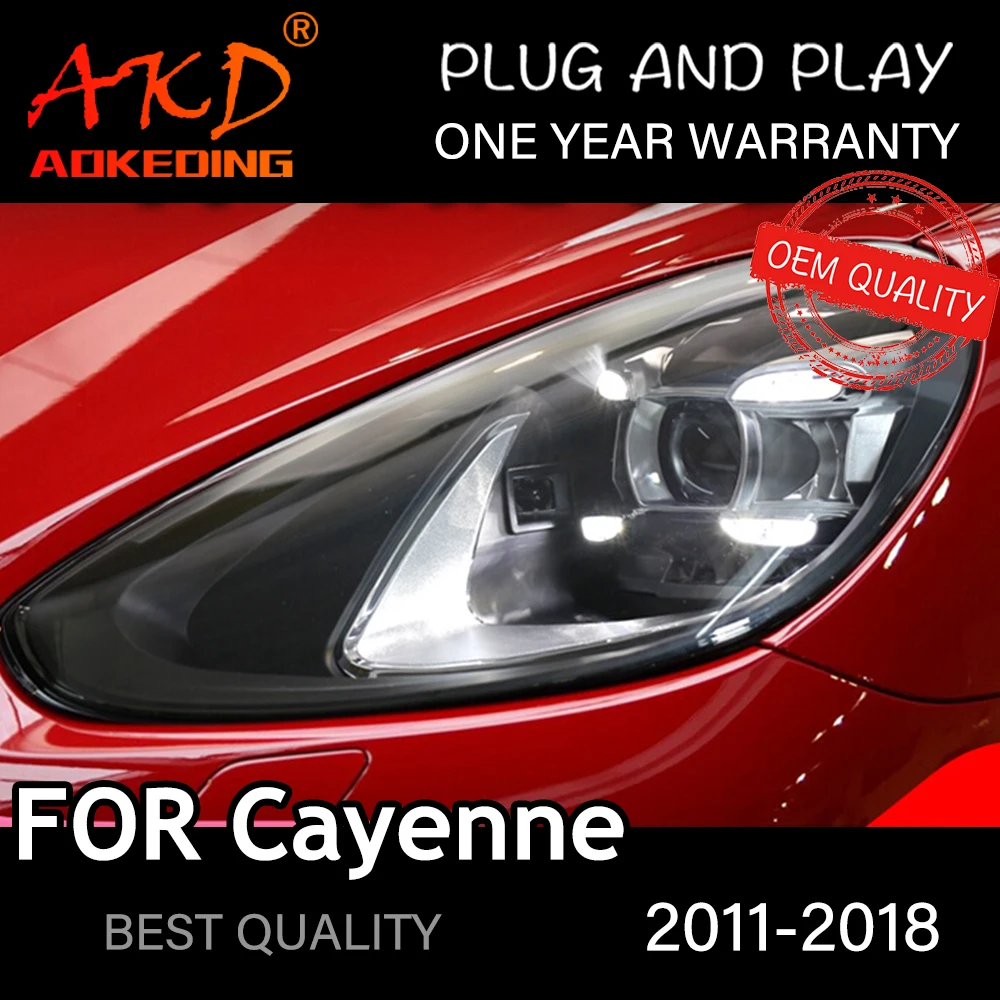 ไฟหน้าสำหรับ Porsche Cayenne 2011-2018รถ Автомобильные Товары LED DRL Hella Xenon เลนส์ Hella Hid H7 Cayenne รถอุปกรณ์เสริม