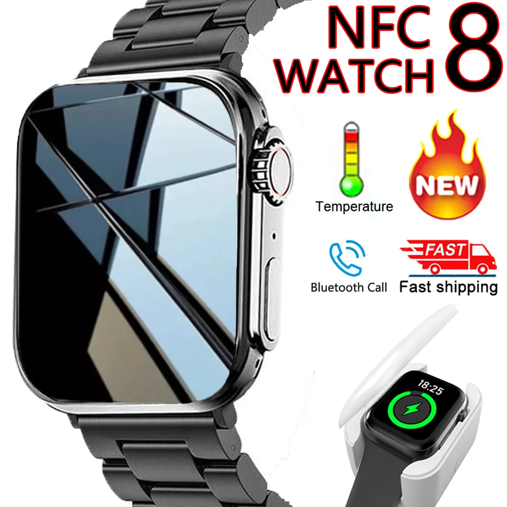 

NFC Smart Watch 8 Series 2022 Smartwatch Women Men 2 Inch Bluetooth Call Watches Sports Body Temperature Fitness Tracker Clock