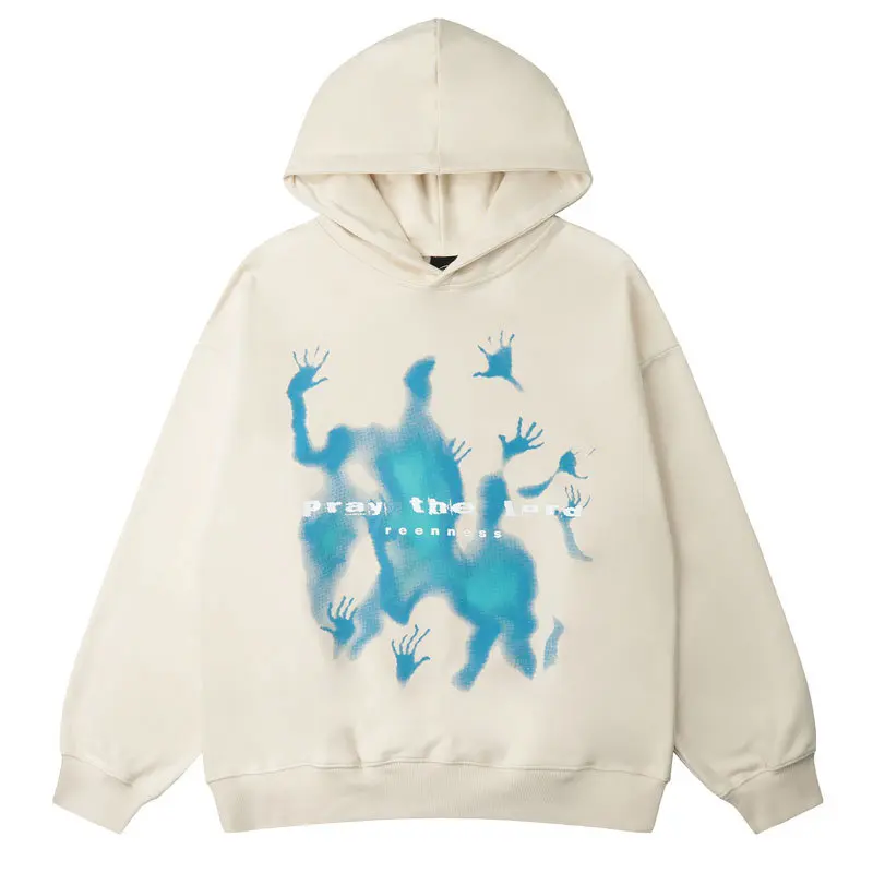 

Hip Hop Vintage Hoodie Streetwear Y2K Grunge Shadow Print Punk Gothic Hooded Sweatshirts Harajuku Fashion Loose Cotton Clothes