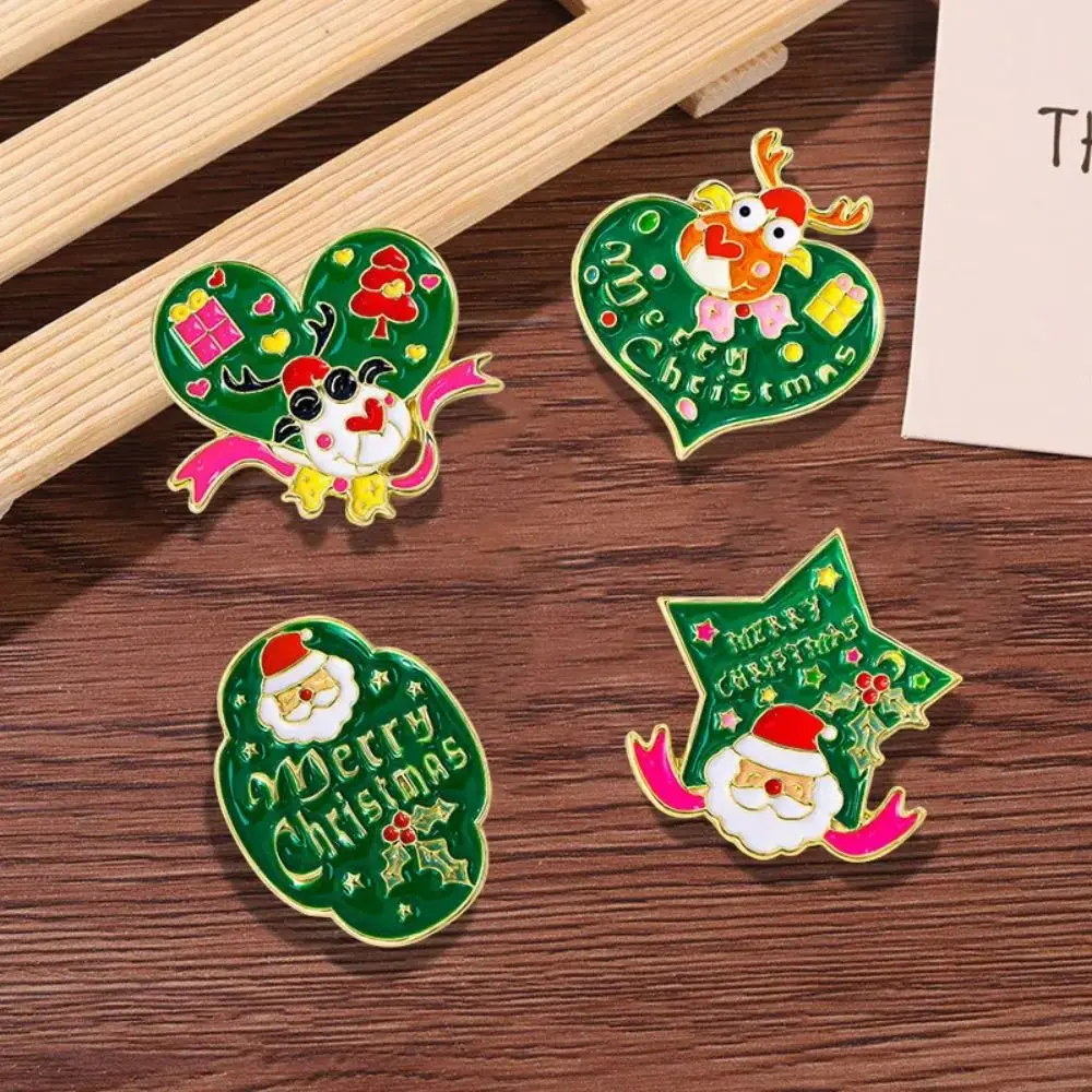 

Merry Christmas Cute Xmas Brooch Santa Claus Elk Cartoon Enamel Pins New Year Festival Party Lapel Badge Jewelry