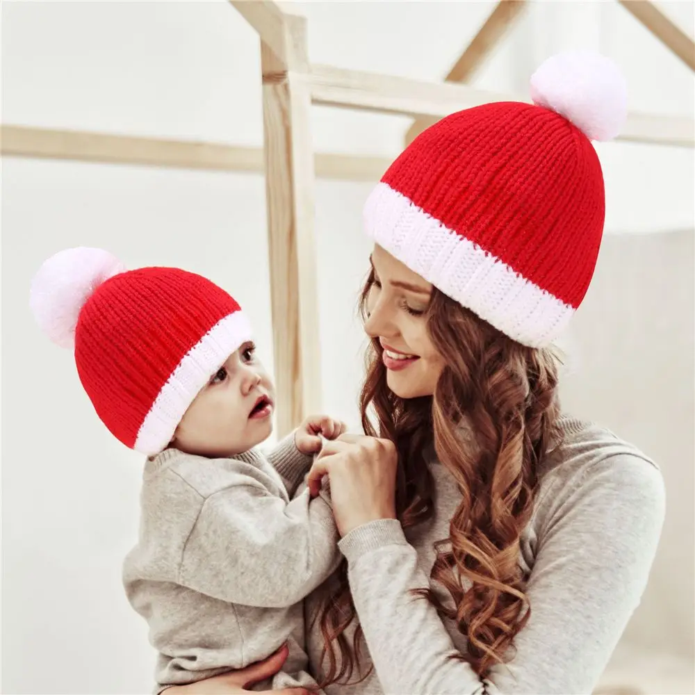 

Unisex Keep Warm Outdoor Gloves Winter Cap Pompom Hat Beanie Hat Christmas Hat