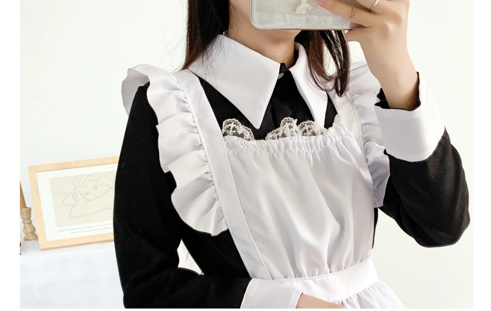 Традиционная Женская одежда горничной длинное платье униформа французского