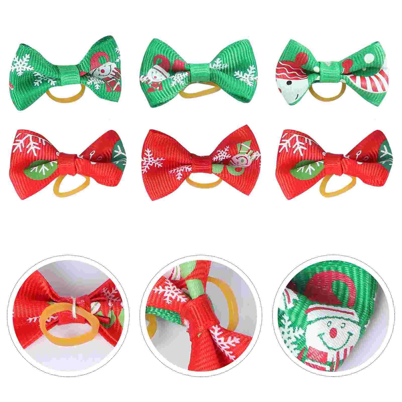 

Bows Dog Hairbow Dogs Christmas Holiday Pet Puppy Smallrubber Bands Cats
