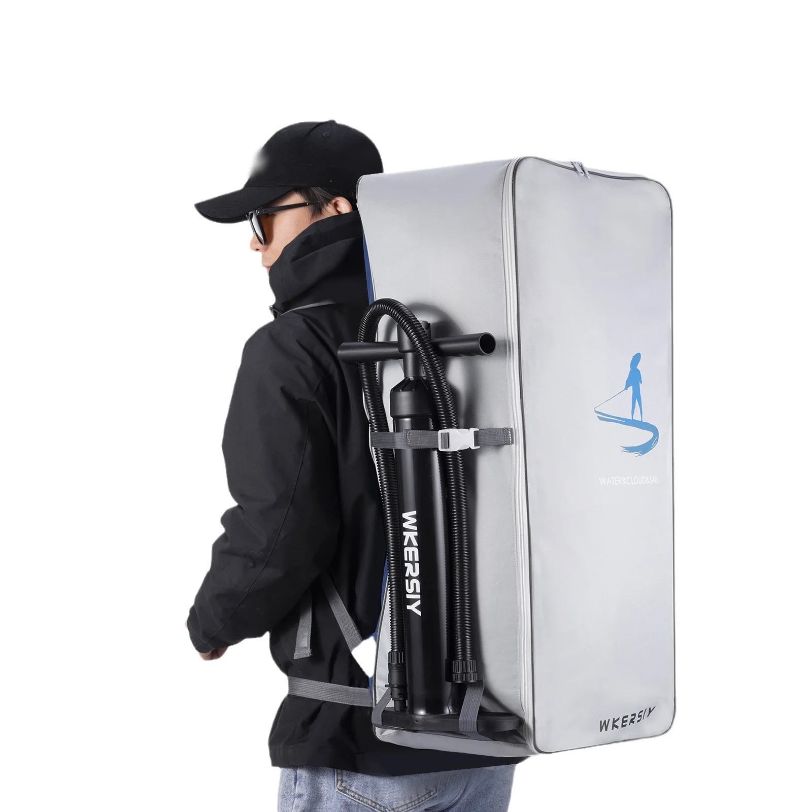 Надувной рюкзак для доски 105L водонепроницаемый вместительный портативный