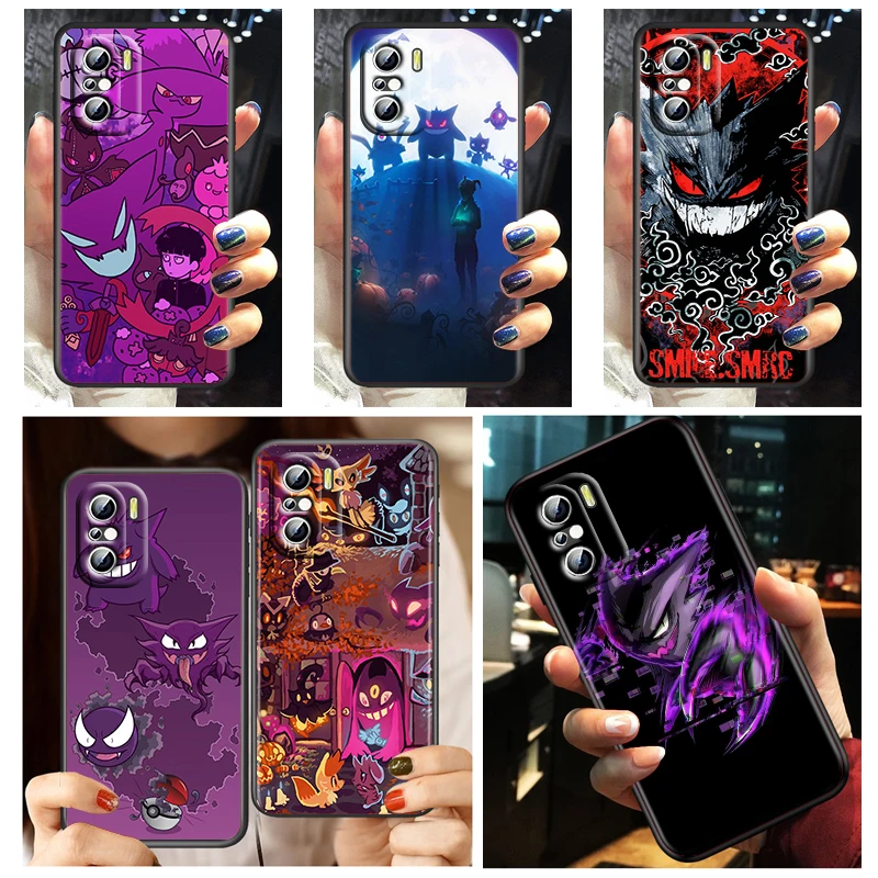 

Pokemon Ghost Gengar Phone Case For Xiaomi Redmi K50 K40 Gaming 10 10C 9AT 9A 9C 9T 8 7A 6A 5 4X Fundas Black TPU Cover
