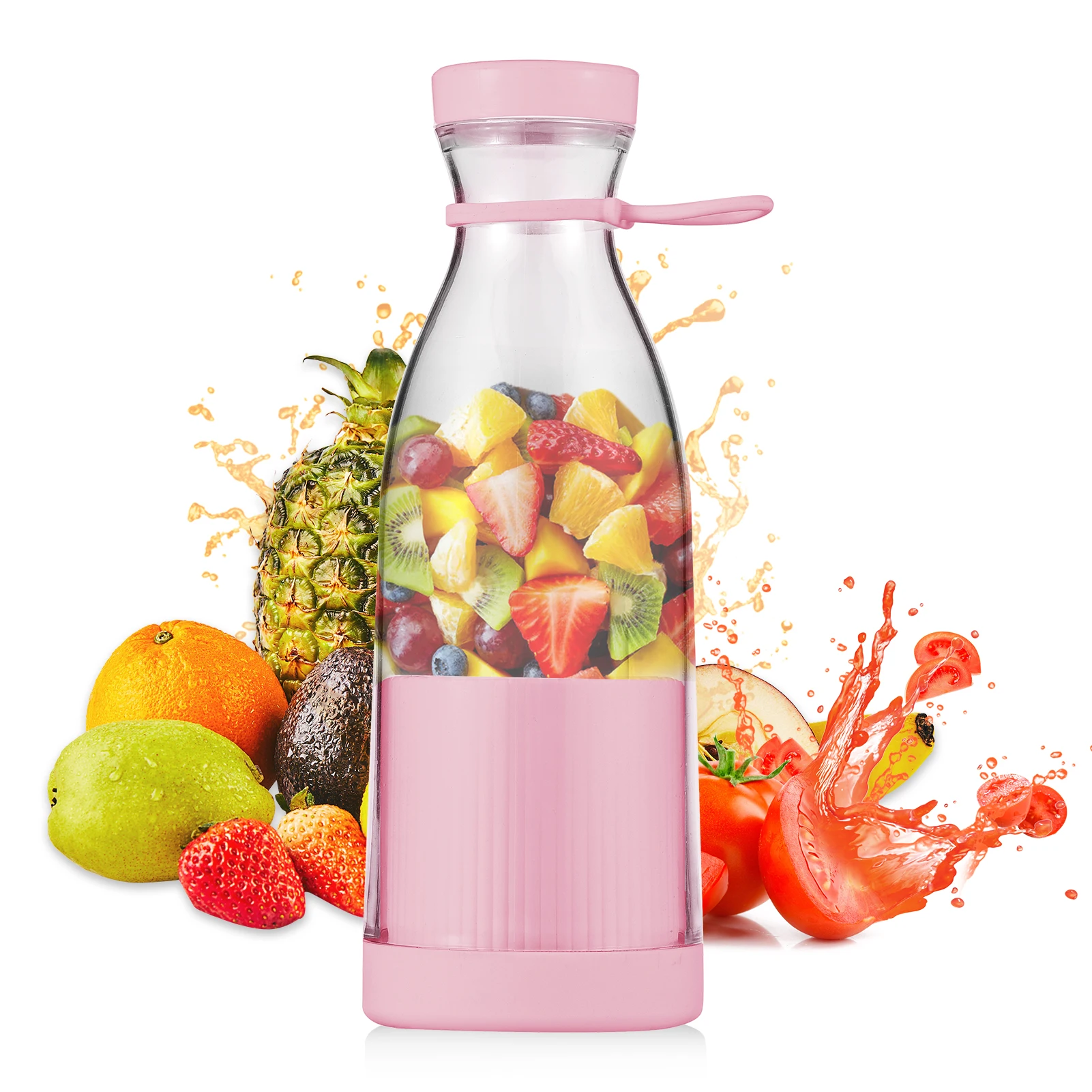

Portable Mini Electric Blender 300ml Juicer Cup 6 Blades for Smoothie Milkshake Juice Extractor for Travel Sports Kitchen Office