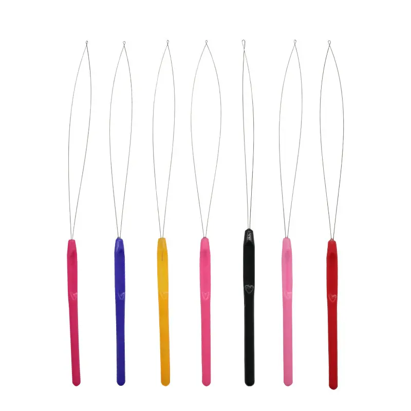 

10PCS Threader Wig Crochet Hair Extension Tufting Beader Color Plastic Handle