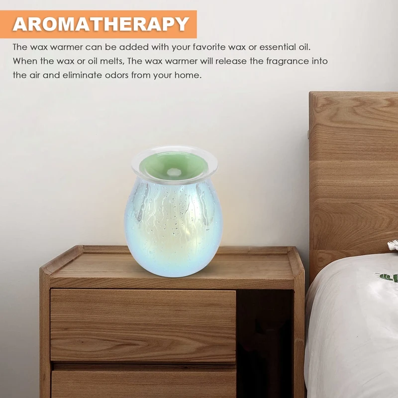 

Electric Wax Warmer With Glass Fragrance For Essential Oils,Fragrance Lamp For Fragrance Wax,For Home,Office Eu Plug