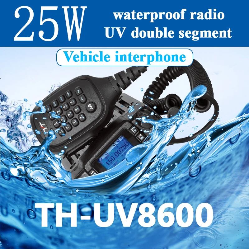 TYT TH-8600 Mini 25 Watt Dual Band Mobile Radio Station IP67 Waterproof Radio VHF UHF Transceiver