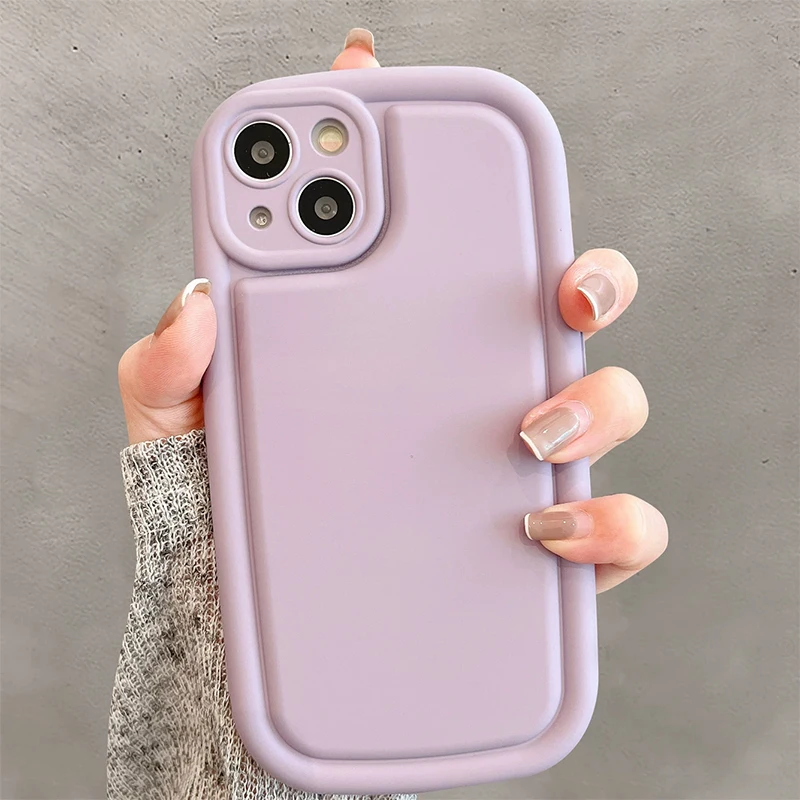 

2023 New Airbag Oval Soap Shockproof Case For iPhone 11 12 13 14 Pro Max XS XR X Soft Silicone Lens Protection Cover
