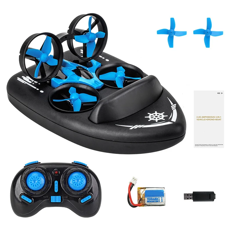 

New Remote Control Electric Toy Four axis Mini Quadcopter Drone Amphibious RC with Light USB Rechargeable Toy Gift for Kids