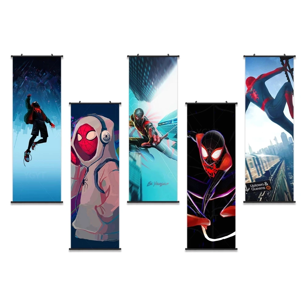 

Wall Avengers Art Spider Man Pictures Mural Movie Poster Plastic Scroll Marvel Hanging Painting Canvas Printed Home Decoration