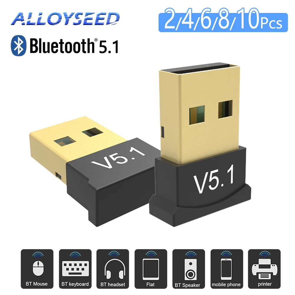 

2-10 шт. USB Bluetooth 5,1 5,0 адаптер для ПК динамик беспроводная мышь клавиатура музыкальный аудио приемник передатчик Bluetooth