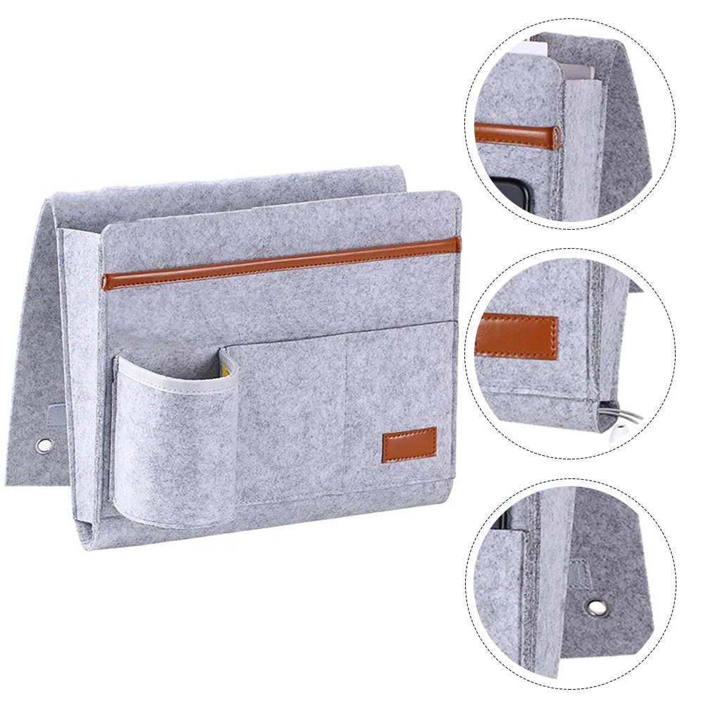 

Organizer Bedside Storagearmrest Hangingsofa Bed Pocket Couch Felt Pouch Rail Closet Side Pockets Holder Dorm Room Wheelchair