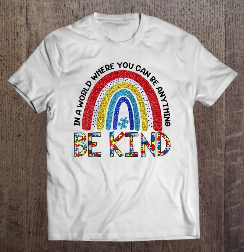 

Радужная бейсбольная Мужская Футболка реглан с аутизмом в мире, где вы можете быть чем-либо, винтажная аниме футболка большого размера