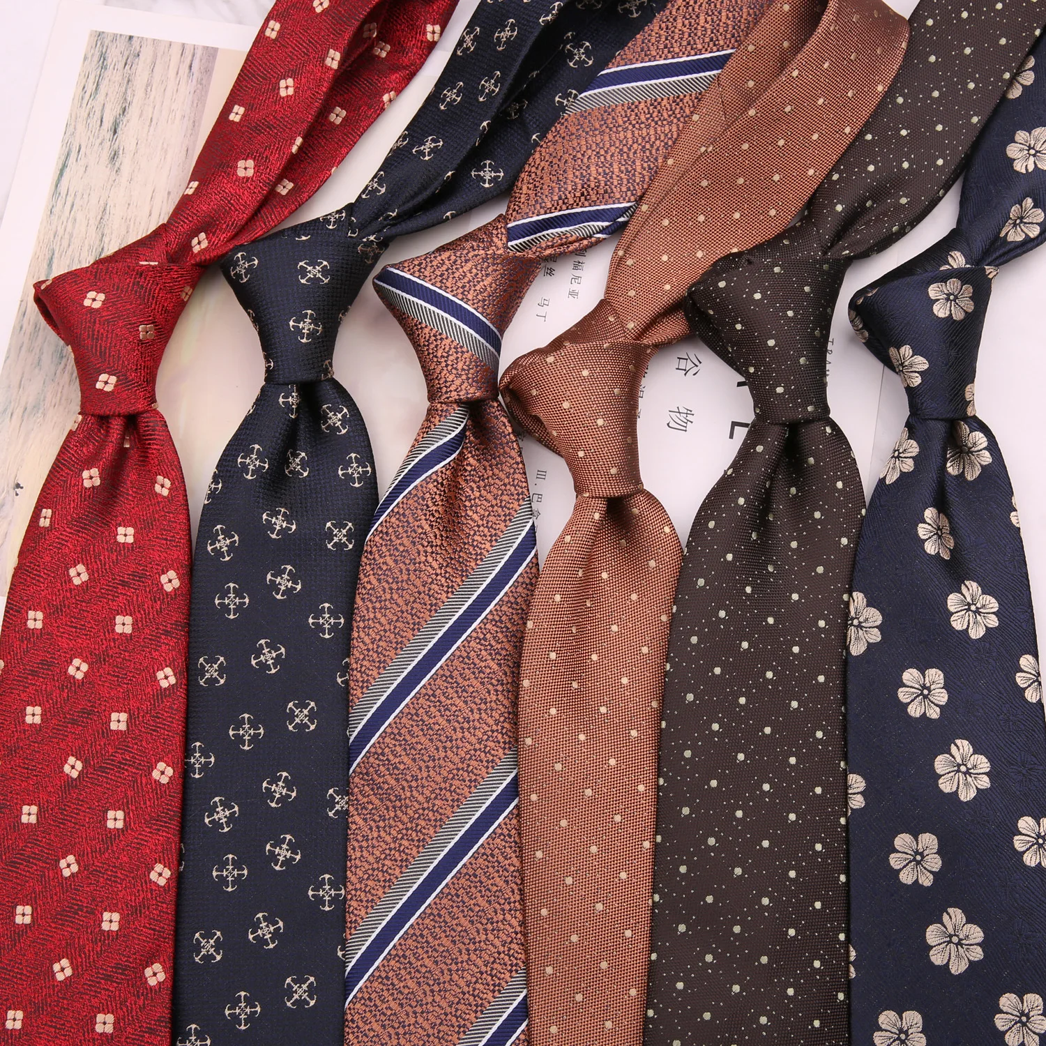 

Business Polyester Neck Ties for Women Striped Floral Jacquard Woven Cravat Ties for Man Bridegroom Wedding Necktie