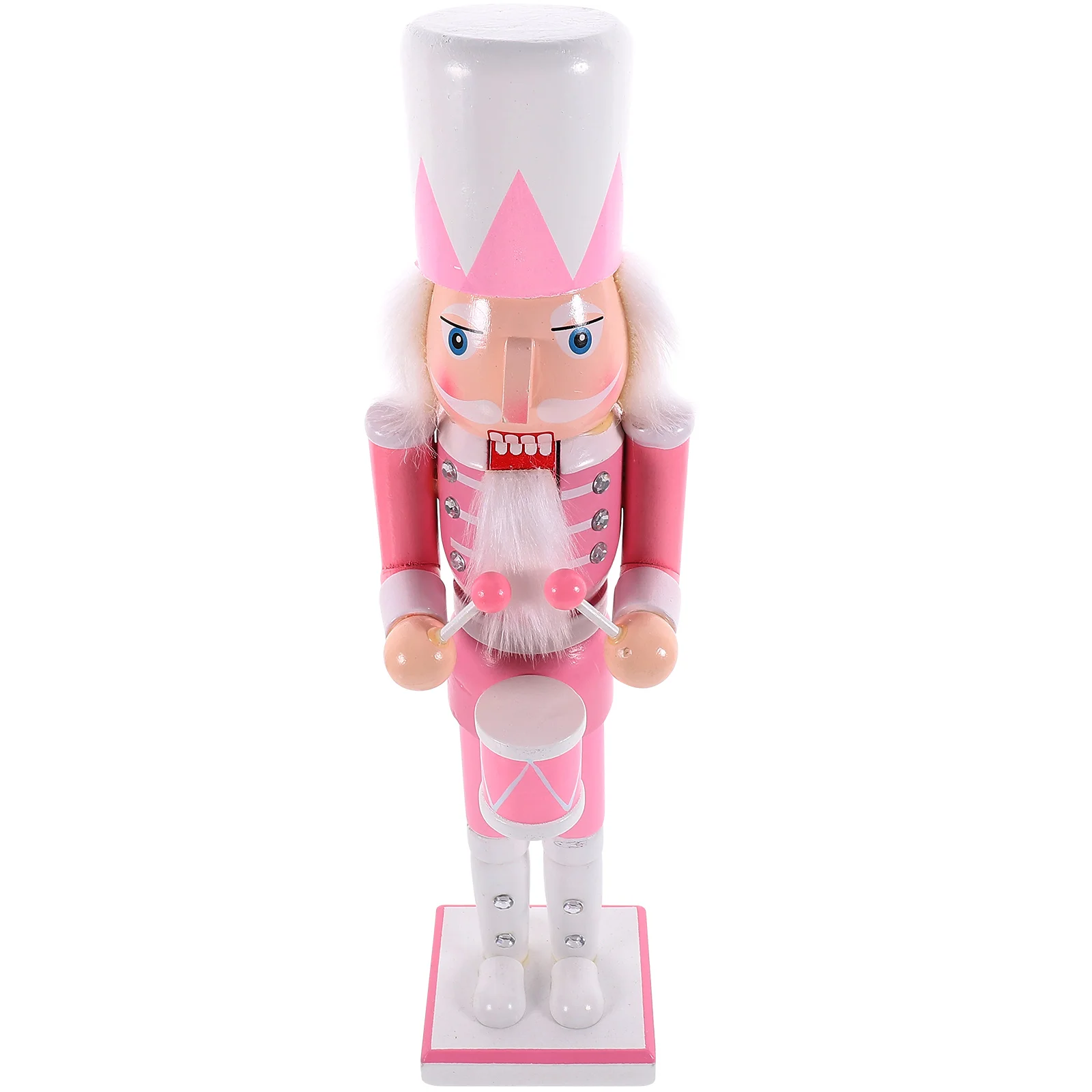 

Christmas Nutcracker Wooden Puppet Xmas Desktop Ornament Nutcrackers Decorations Soldier Gift Home Pink