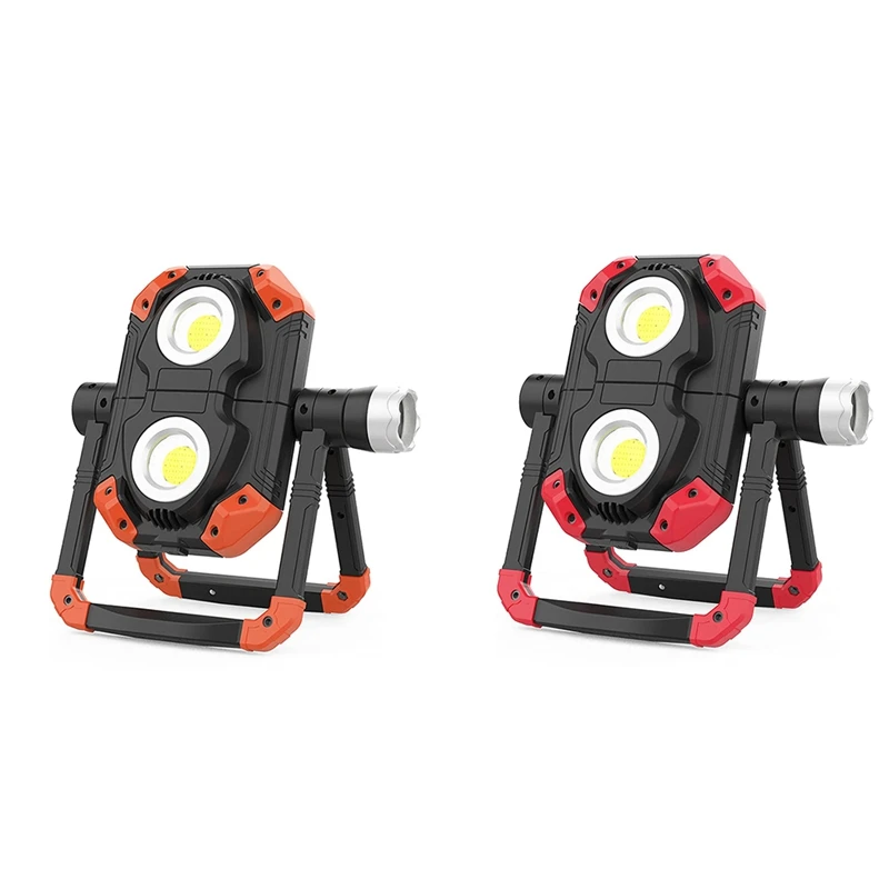 

Rechargeable LED Work Light,3 COB 1150LM Flood Light,360° Rotation Waterproof Light,For Camping Car Repairing,Etc