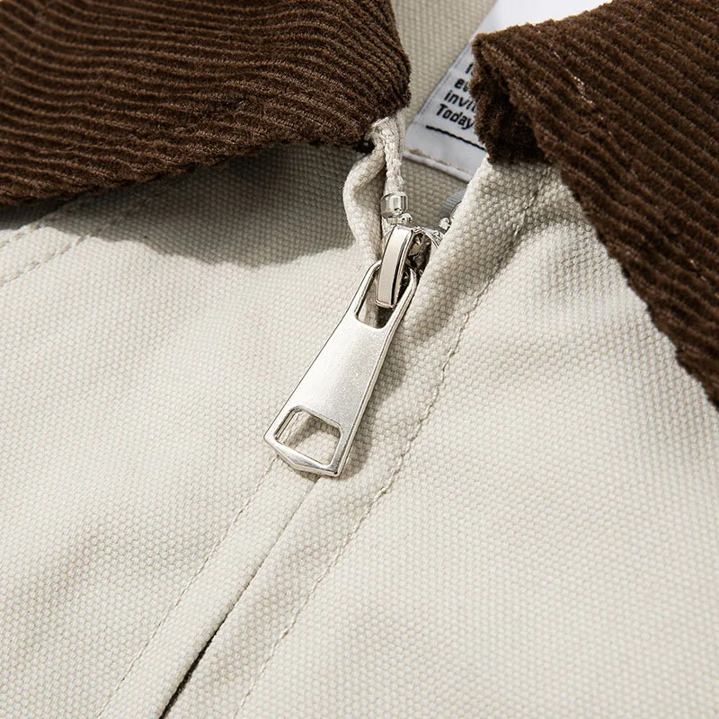 Мужская промытая куртка в американском ретро стиле однотонная Повседневная