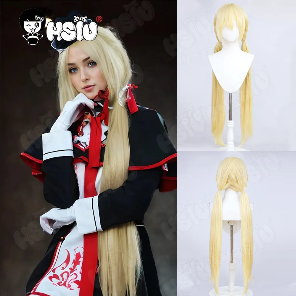 Парик для косплея Arihara Nanami синтетический парик из волокна 「HSIU」золотой длинный с