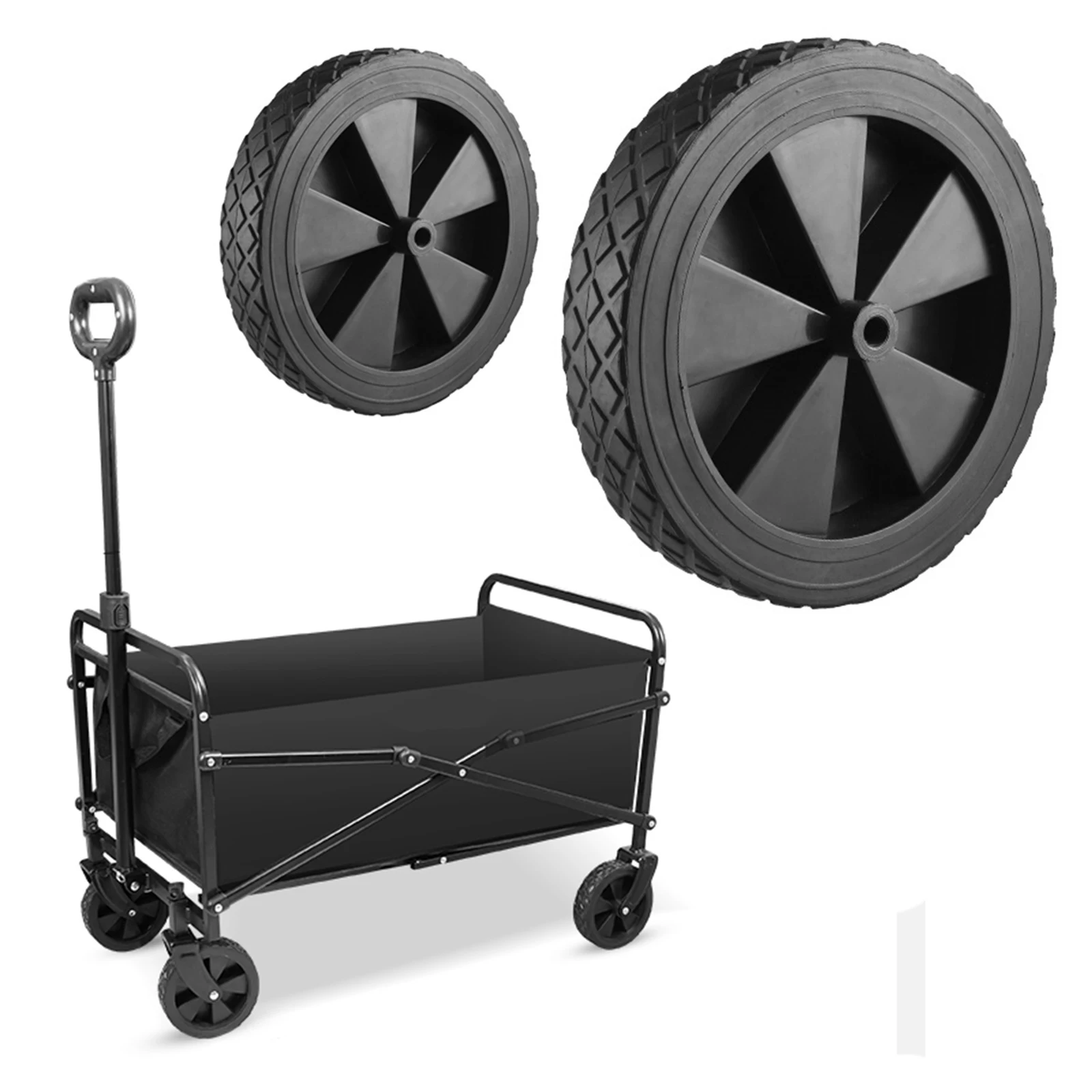 

2PCS Solid Wheel Tires 125x35mm 150x35mm 170x37mm 200x40mm Replacement For Folding Wagon Cart Outdoor Camping Picnic Accessory