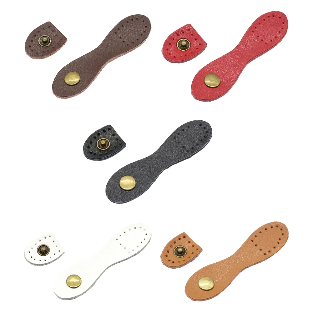 

Durable Leather Bag Buckle Lock Ends/Cord Wallet Handbag Buttons 8*2.2cm Card Holder Buckles Double-deck Leather