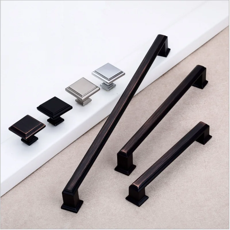 

Cabinet Handles Modern Cabinet Handle Square Furniture Hardware Stainless Steel Kitchen Door Knob Cupboard Wardrobe Drawer Pulls