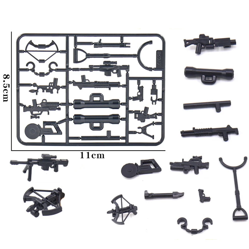 New Arrival Military Series Black Color Rifles Weapon Gun Block MOC Army Soldier WW2 Building Brick Toy X029 |