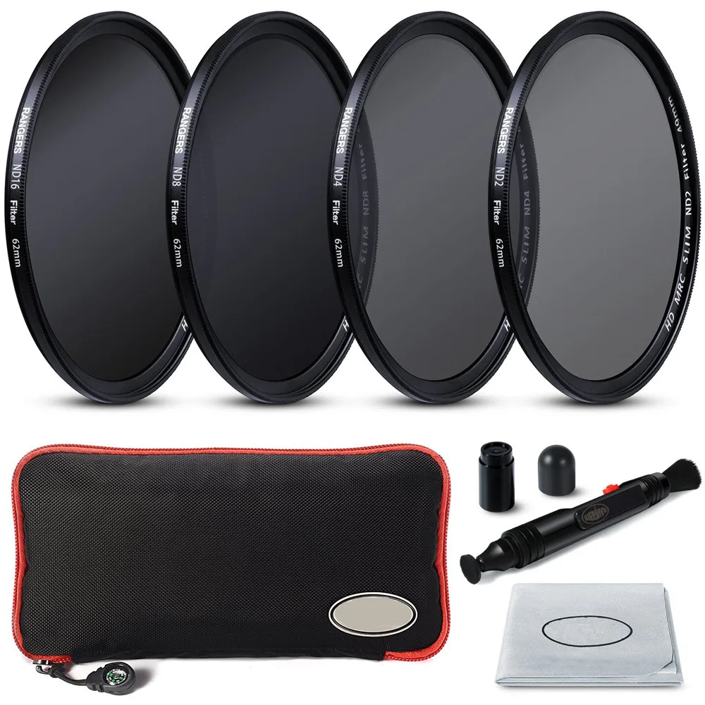 

6 in 1 Gray ND2 ND4 ND8 ND16 Lens Filter Kit Set 49mm 52mm 55mm 58mm 62mm 67mm 72mm 77mm for Nikon Sony Pentax Camera