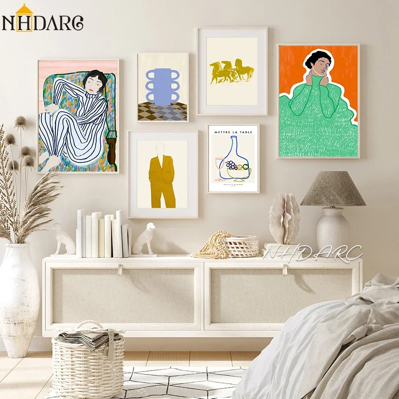 Уникальный ретро-плакат настенного искусства на холсте с абстрактным рисунком и