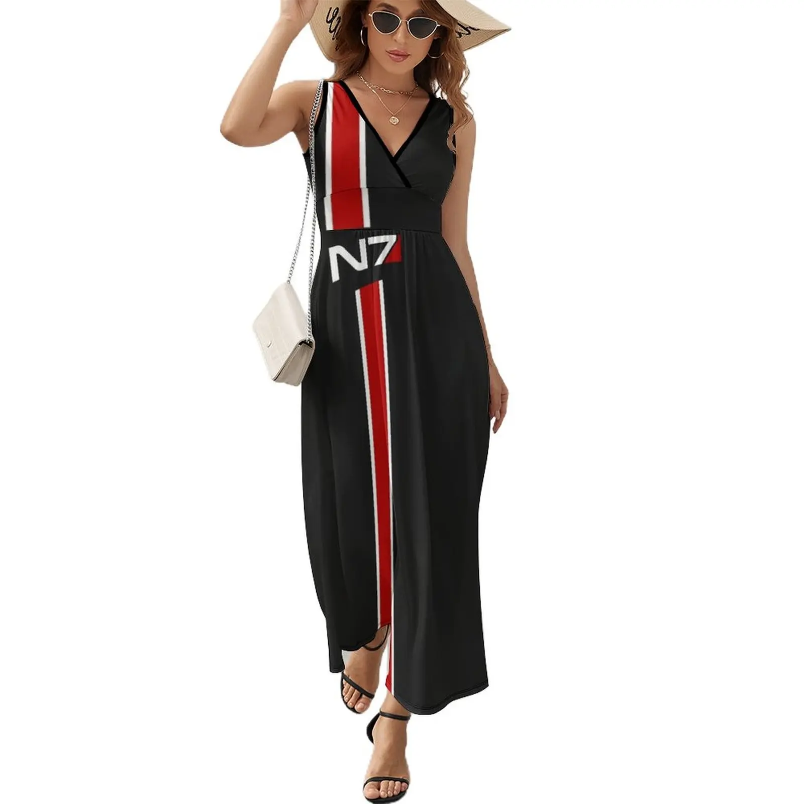 Эмблема N7 коктейльное платье без рукавов с эффектом массы платья для торжества