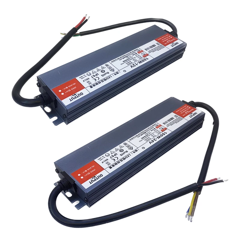 

100W Ultrathin IP67 LED Driver AC110V 220V To DC12V 8.3A Lighting Transformers For Outdoor Lamp Waterproof Power Supply 24V 4.1A