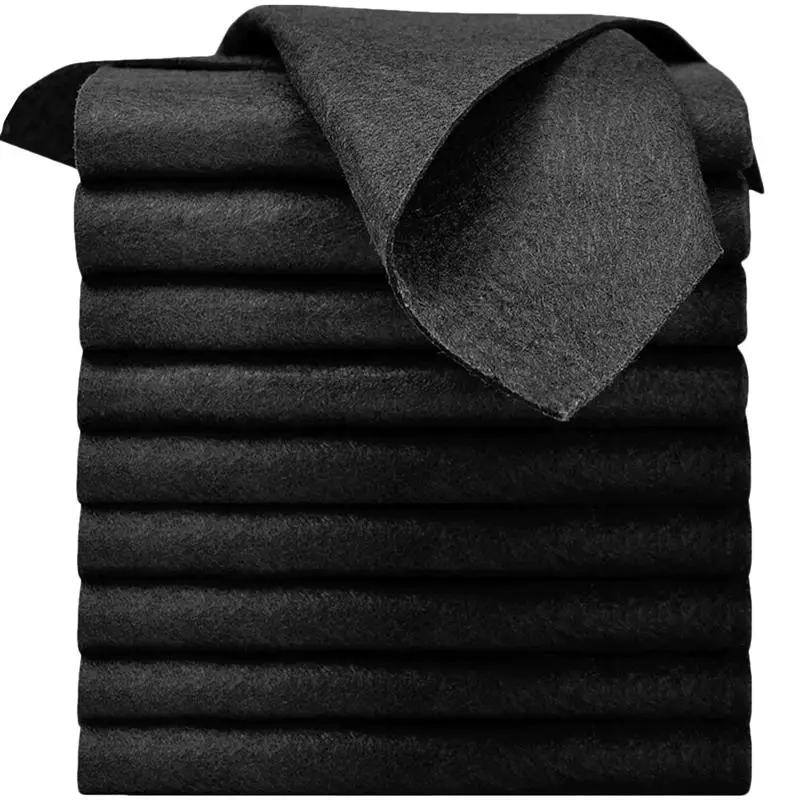 

10 Pcs Microfiber Dish Towels Rag Cutlery Washing Cloths Cleaning Rags Kitchen 30X30X0.1CM Black Non-woven Fabric Duster