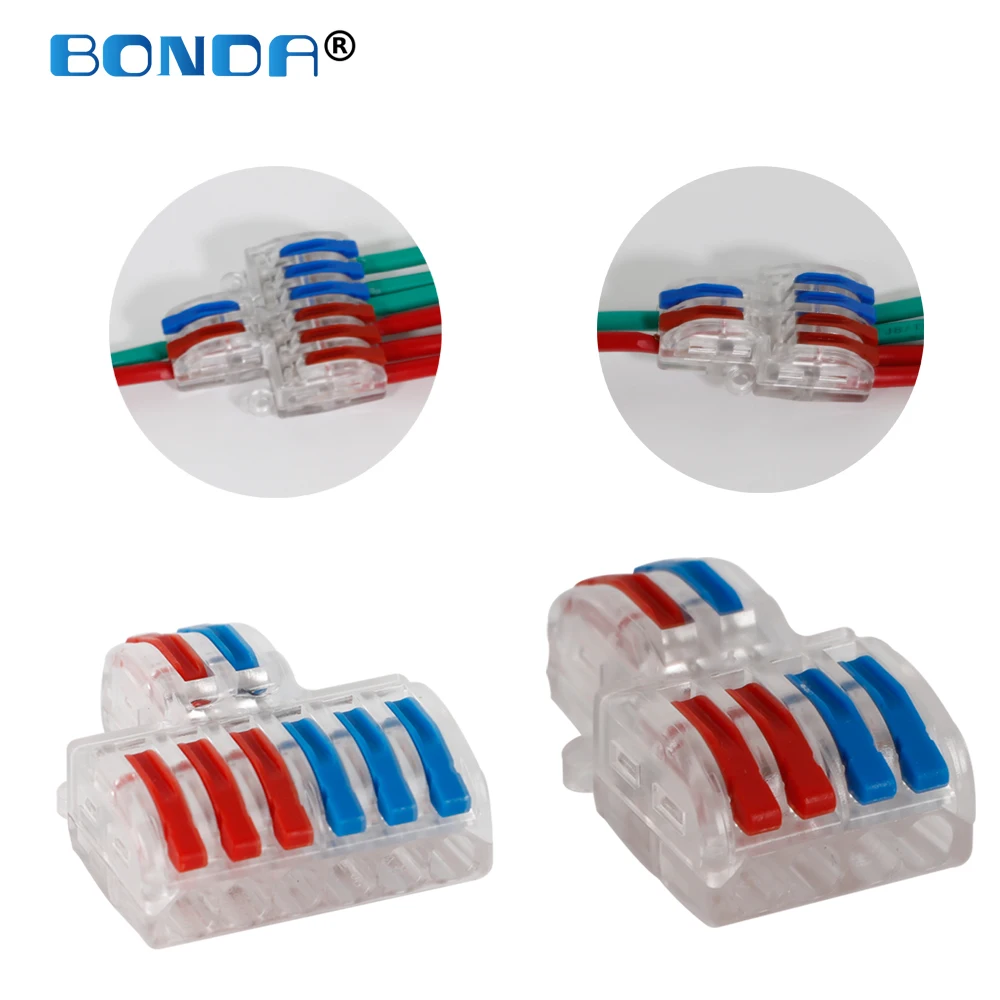 

Mini Fast Wire Cable Connectors Universal Compact Conductor Spring Splicing Wiring Connector Push-in Terminal Block SPL42/62