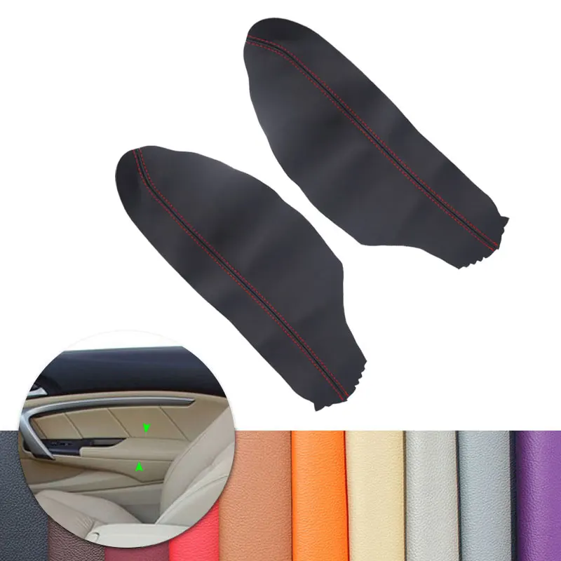 

For Honda Accord 8th Gen Coupe 2008 2009 2010 2011 2012 2pcs Car Front Door Handle Armrest Panel Microfiber Leather Cover Decor