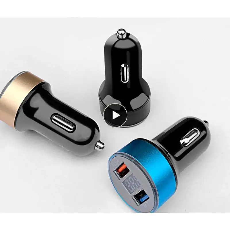 

Dual Usb Digital Display Car Charger Adapter Multifunctional Portable Car Charger Universal Car Accessories Cigarette Lighter