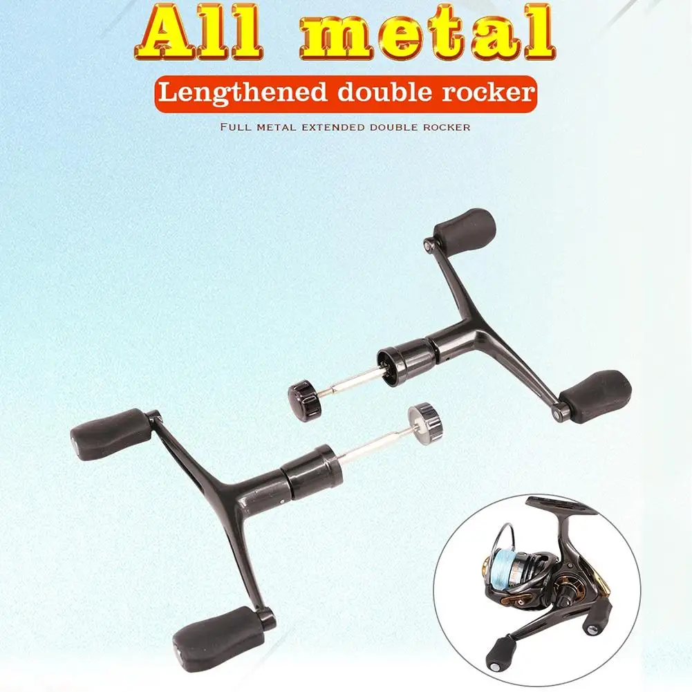 DEUKIO Fishing Reel Double Handle Metal Rocker Arm Spinning Wheel Handlebars Modified Accessories