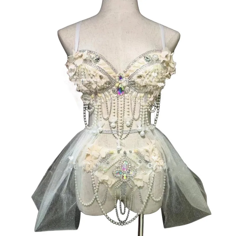 Блестящая женская бикини с бисером