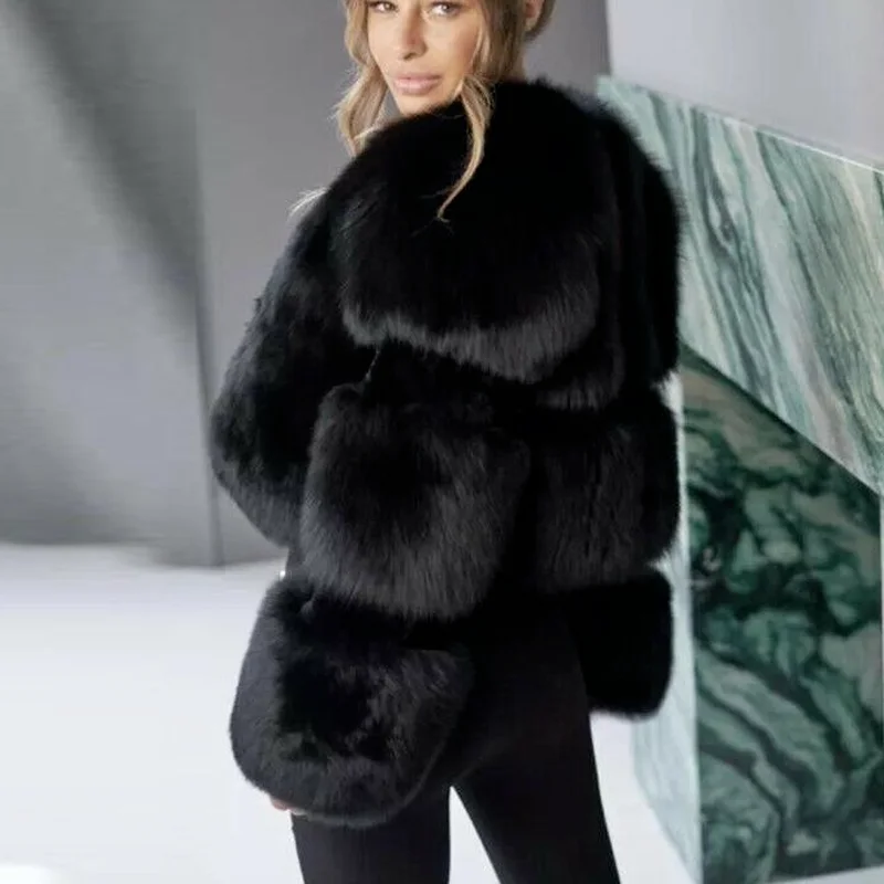 Warm Winter Women Clothing Faux Fur Coat Women Over Size Clothing for Women 2XL Winter Coats Fur Coats Jackets Fluffy Overcoats