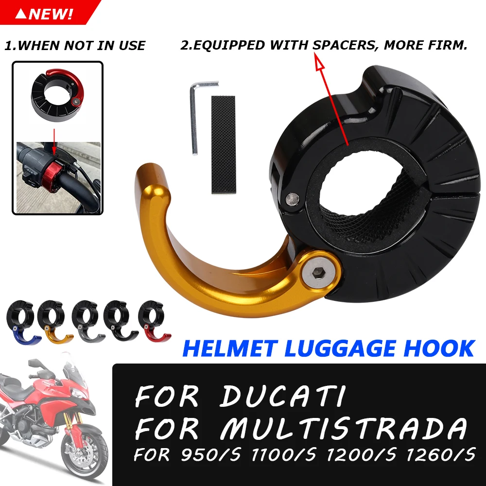 

Motorcycle Accessories Luggage Helmet Hook Mount Holder Bag Hanger For DUCATI MTS 1260 S 1260S Multistrada 1200 S 1200S 950 S