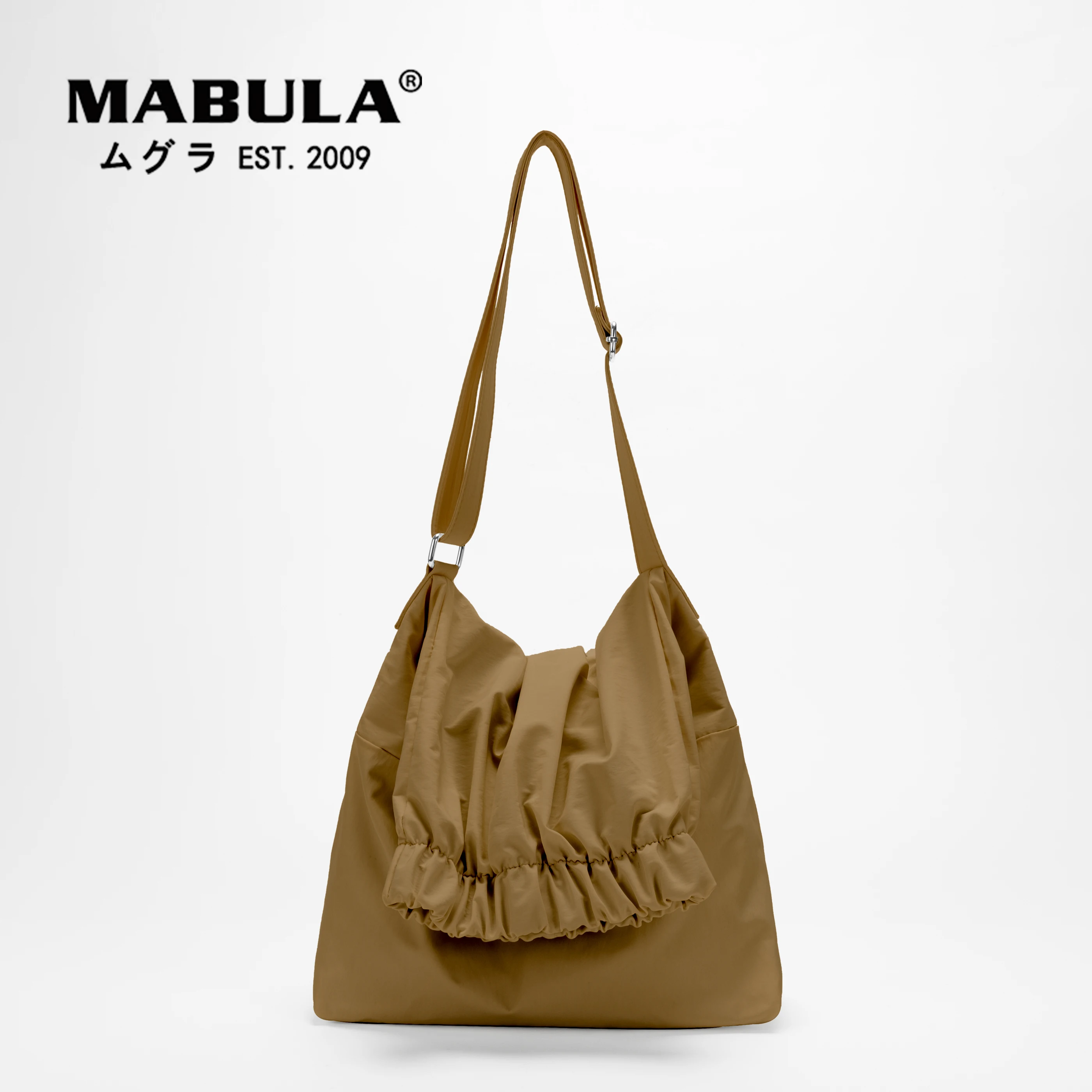 

MABULA Flap Hasp Ladies Hobo Purse Soft Nylon Large Square Shoulder Bag Fashion Foldable Women Daily Work Underarm Handbag