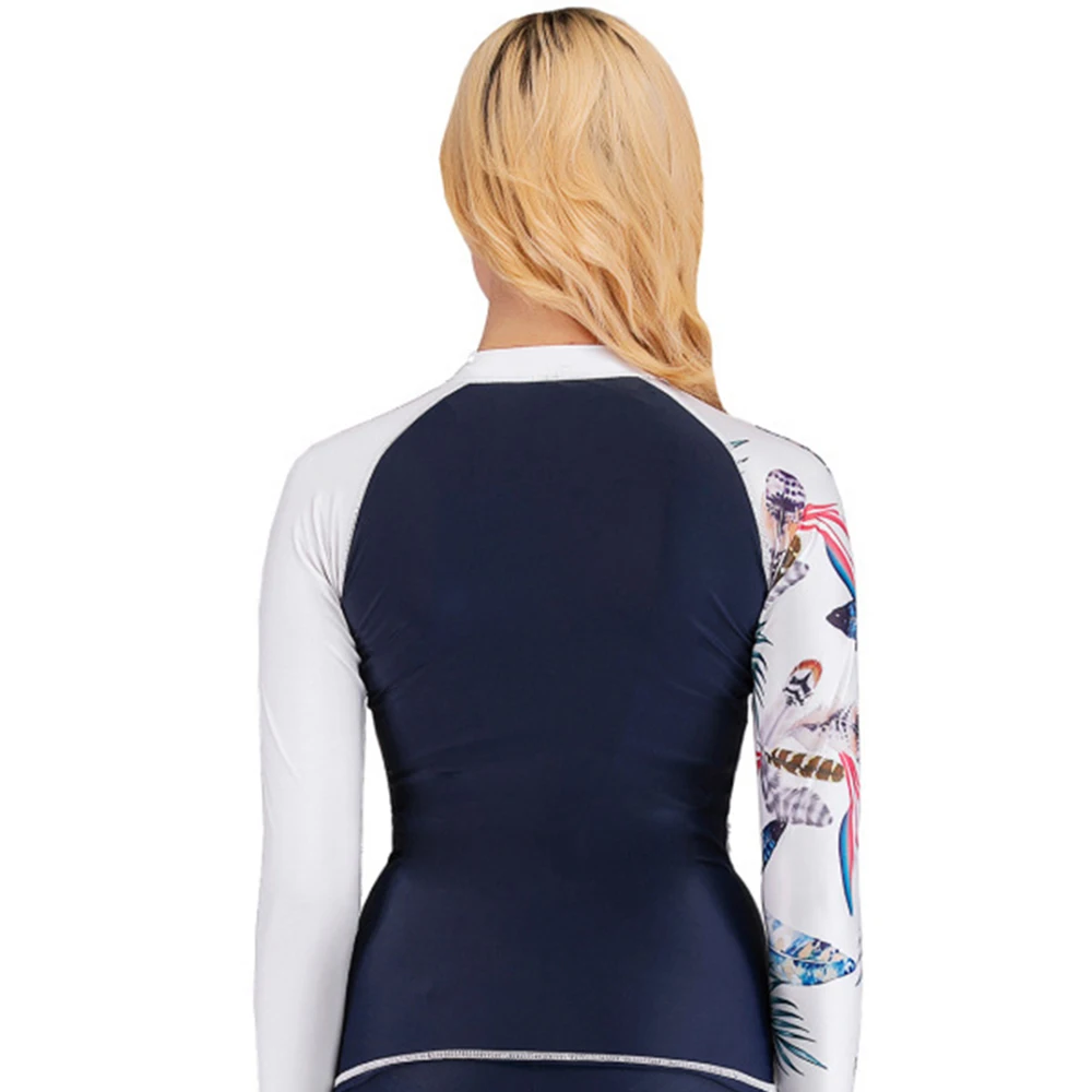 Fashion Exquisite Print Women's Comfortable Quick Dry Long Sleeve Sunscreen Surf Suit Water Sports Swimming Snorkeling Surf Suit