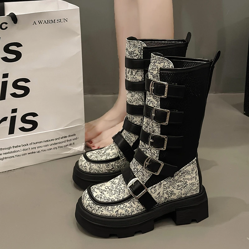 eksplozja wysokiej jakości buty damskie klamra paska modny nadruk oddychające sto wygodne zwiększenie wysokości