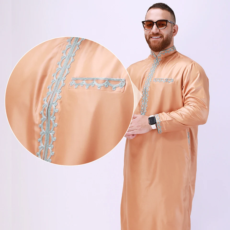 Traditional Islamic Clothing Eid Jubba Thobe Arab Abaya Caftan Muslim Sets Robes Men Fashion National Retro Style Suit Ramadan